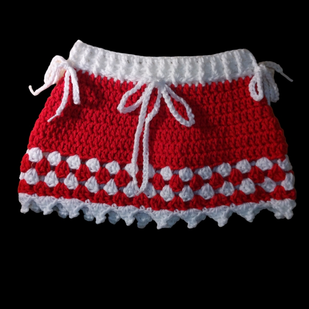 Christmas Crochet Skirt Handmade